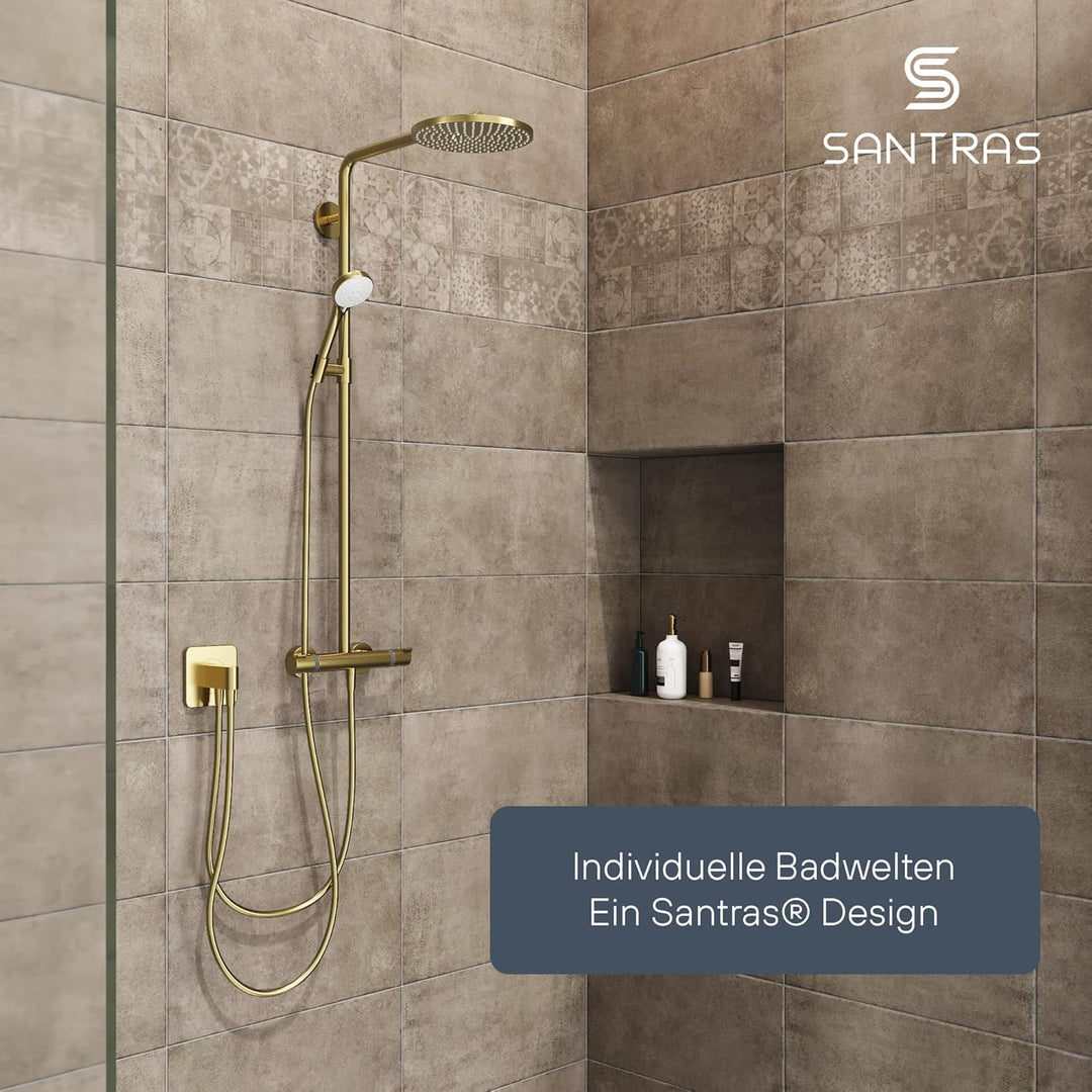 SANTRAS® Handbrause mit dreifach verstellbaren Duschkopf in Bronze Bronze Dreifach verstellbar, Bron
