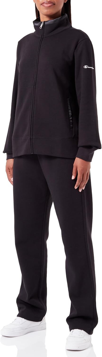 Champion Damen Legacy Sweatsuits Easy W Ultralight Powerblend Fleece High-Neck Sportanzug S Schwarz,