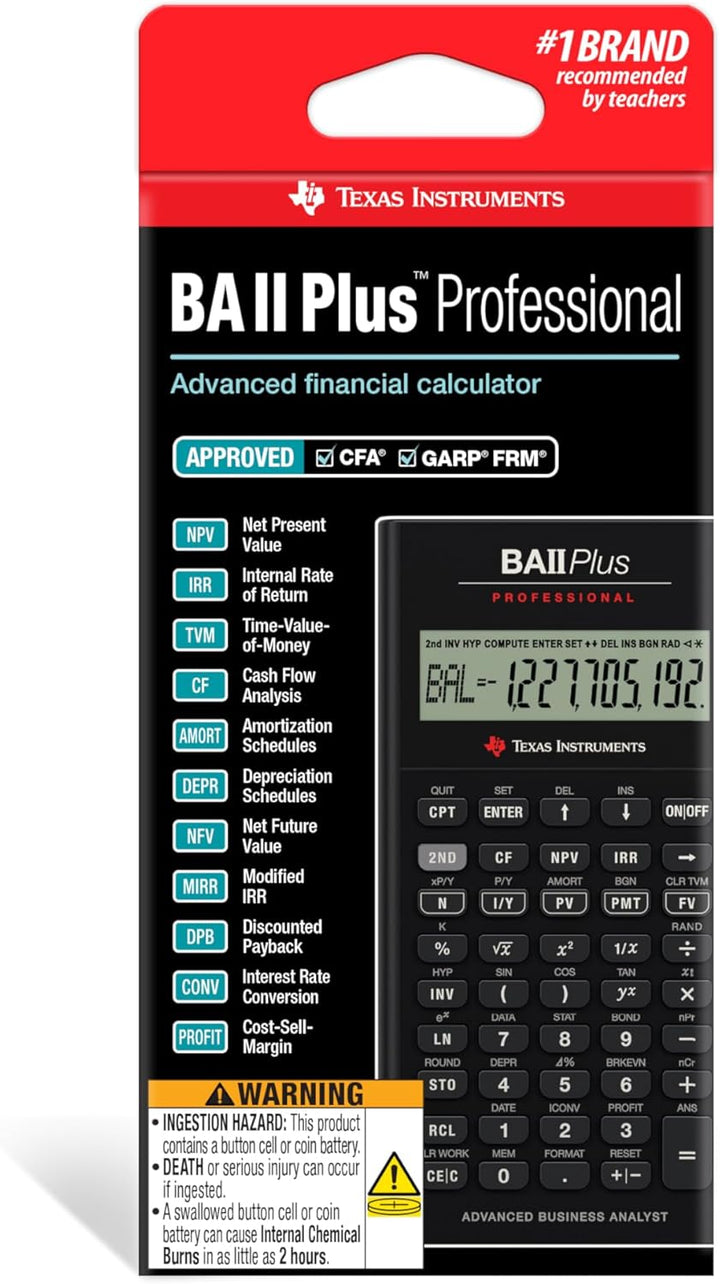 Texas Instruments BA-II PLUS Professional Finanzrechner