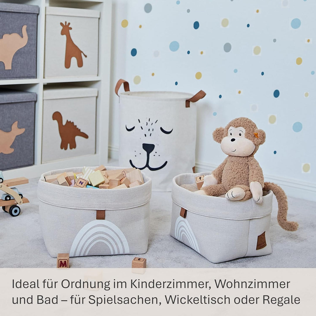 LOVE IT STORE IT Premium Aufbewahrungskörbe - Aufbewahrungskorb Set beige für Kinderzimmer und Bad -