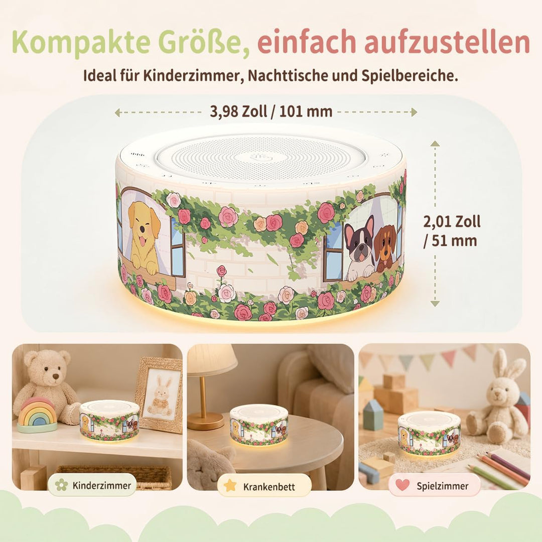 KIPCUSH Weisses Rauschgerät mit 30 High-Fidelity-Soundtracks, Sound-Maschine für Babys, Erwachsene,
