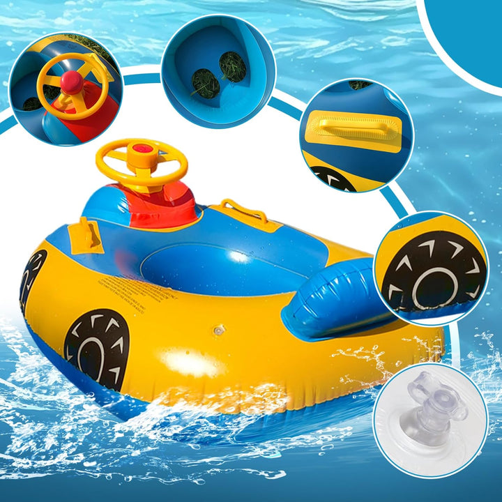 Baby aufblasbarer Pool Float Schwimmen Schwimmboot mit Lenkradhorn für Kinder Kleinkind aufblasbare