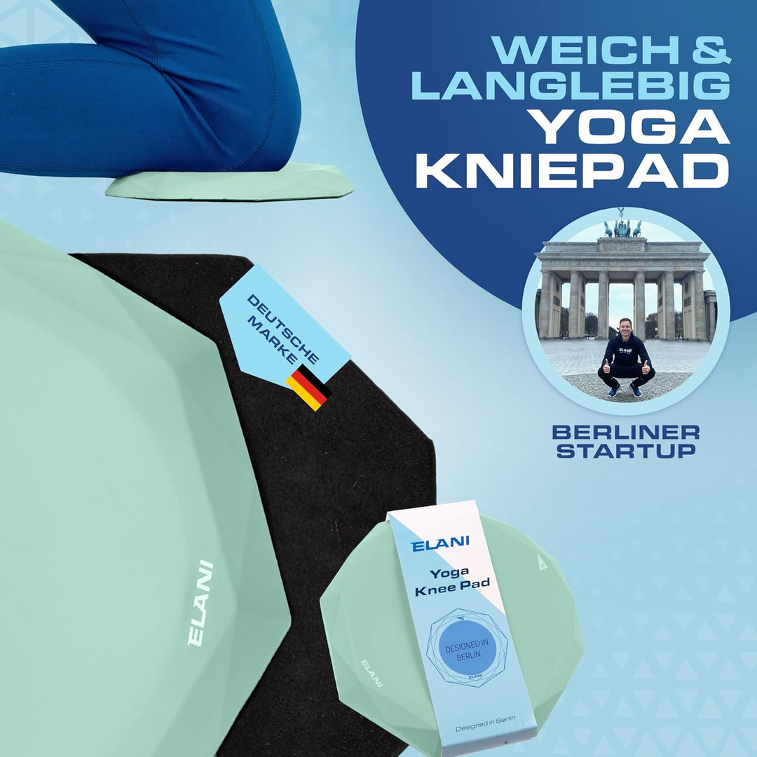 ELANI - Yoga Kniekissen (2er Pack) - Extra dick & bequem mit Anti Rutsch Oberfläche - perfekt für un
