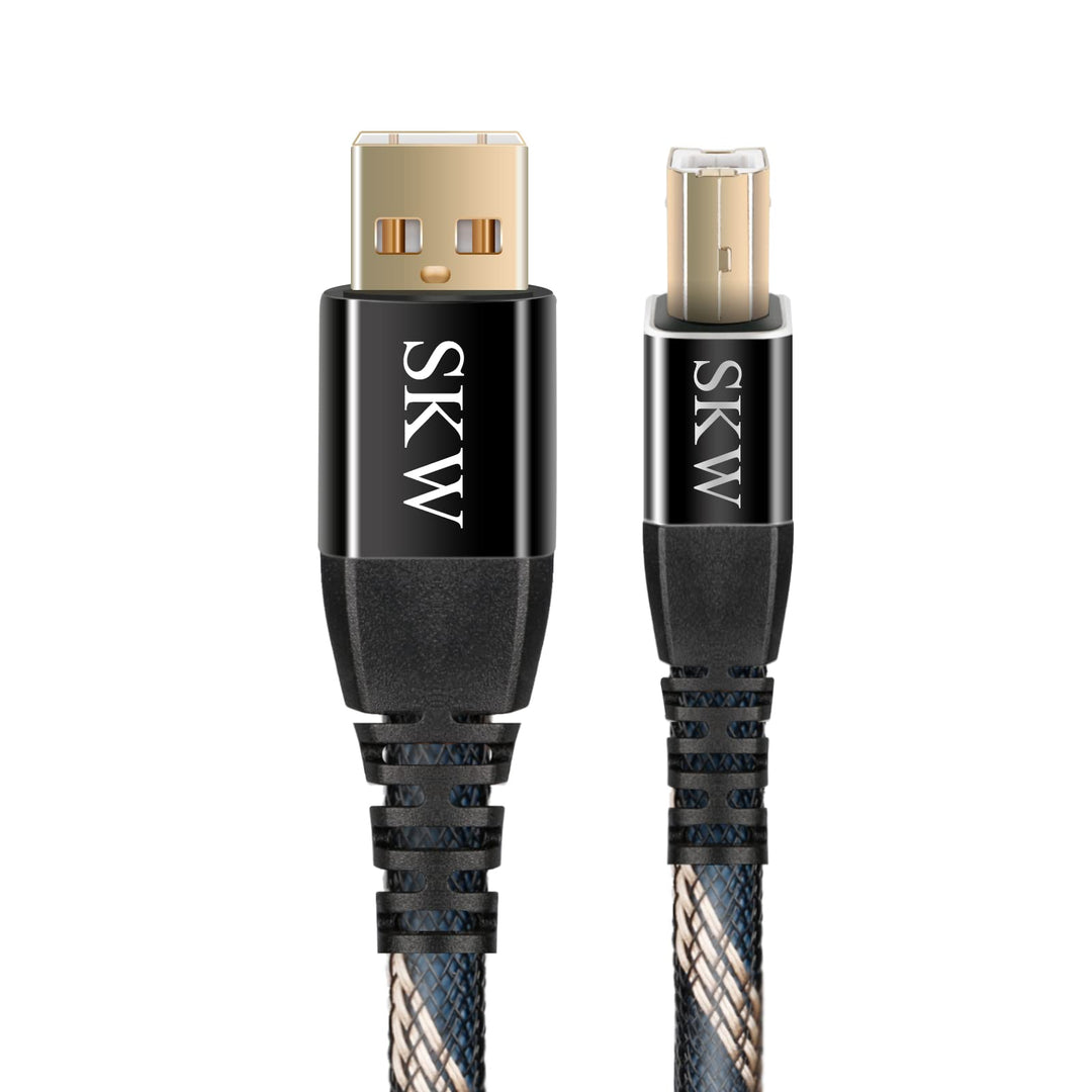SKW USB Druckerkabel-1M, Scanner Kabel USB A auf USB B 2.0 Drucker Kabel für Computer, Soundkarte, D