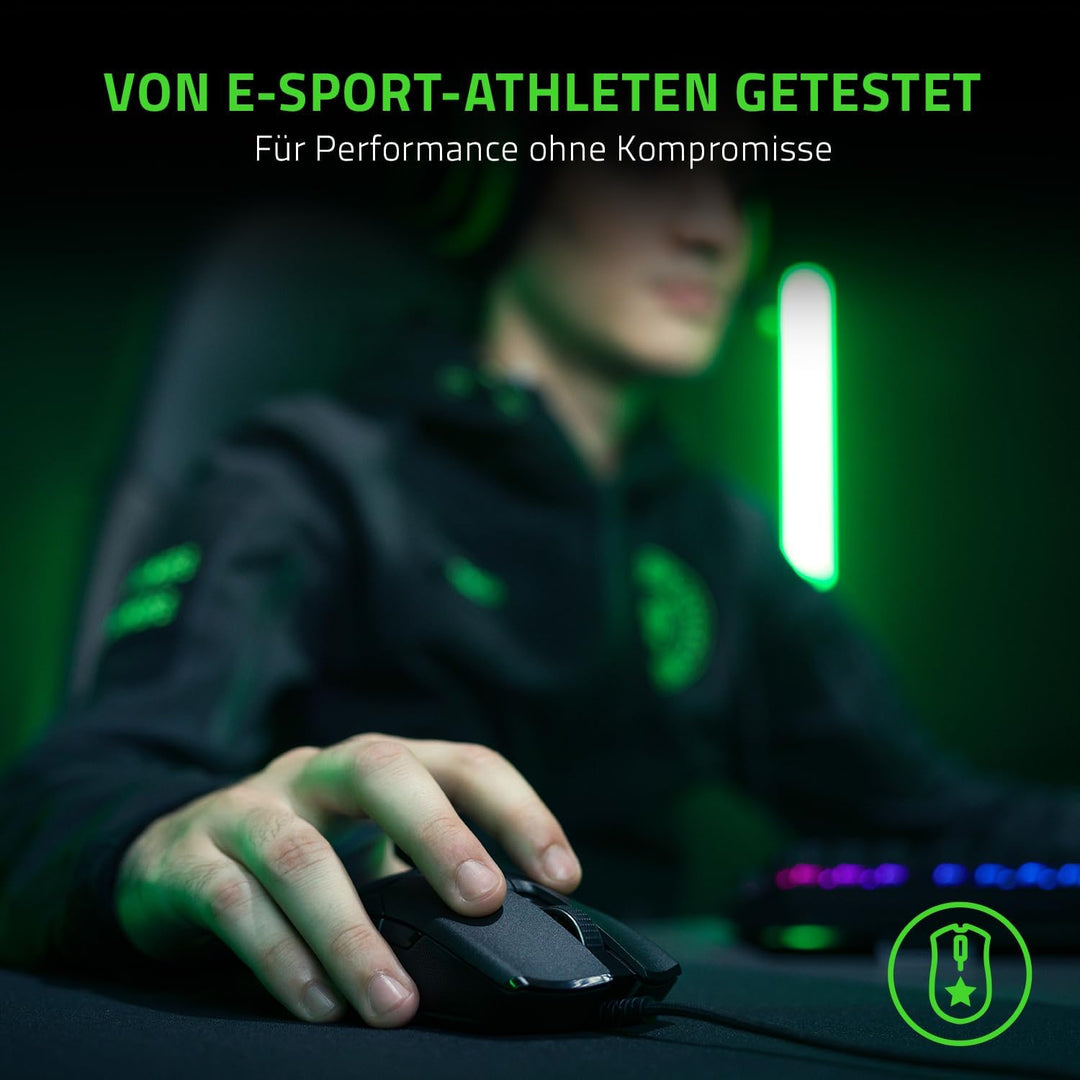 Razer Viper 8K Hz - Beidhändige Gaming Maus mit 8000 Hz HyperPolling-Technologie und nur 71g Gewicht
