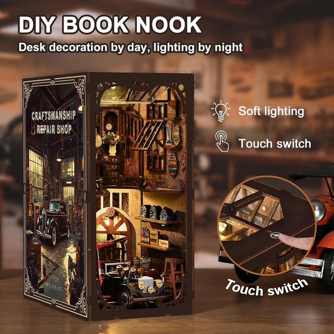 Book Nook Kit, DIY Miniatur Haus Puppenhaus Bausatz Bücherregal Deko für Jugendliche und Erwachsene（