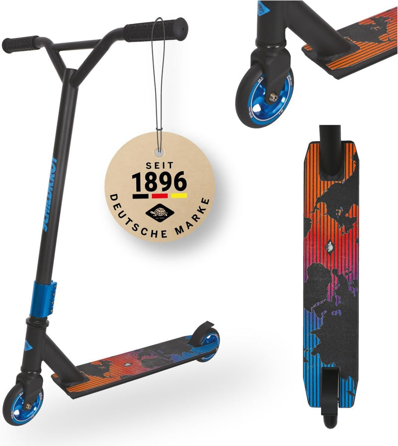 Schildkröt Stunt Scooter Untwist, wertiger Stuntscooter mit Alu-Felge, 100 mm PU Räder, für tolle Tr