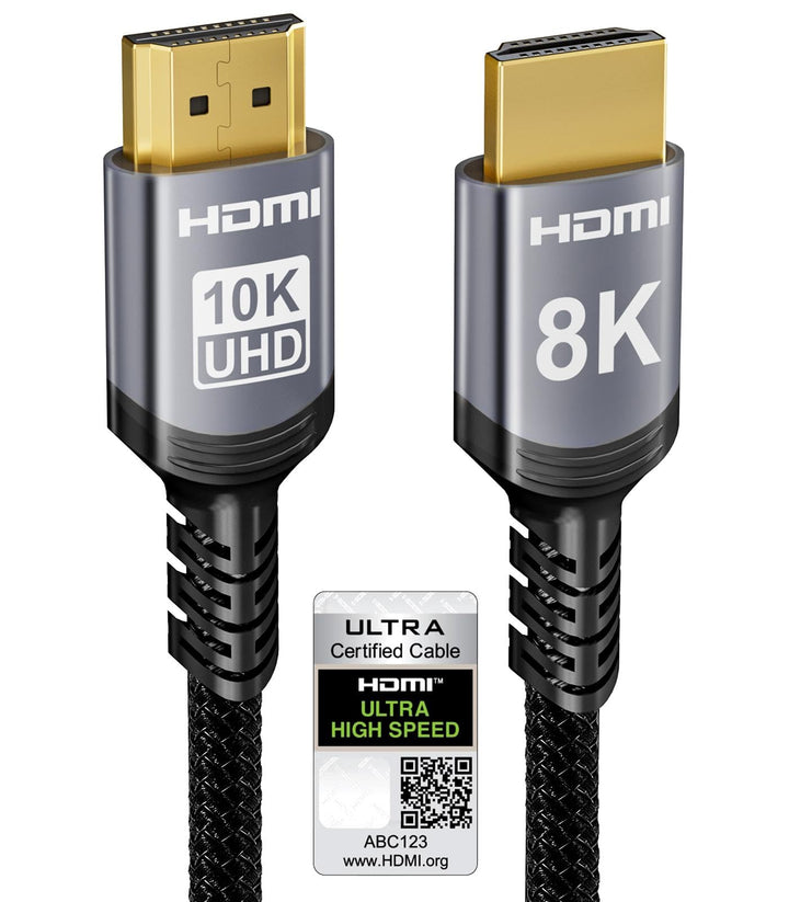 Sniokco 10K 8K 4K HDMI 2.1 Kabel 2.5Meter Zertifiziert 48Gbps High Speed | Unterstützung 0.01ms 4K 2