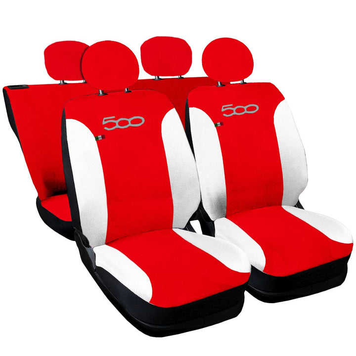Auto Accessori Lupex - Sitzbezüge für Autositz, kompatibel Autositzbezüge für Cinquecento 500, Rot W