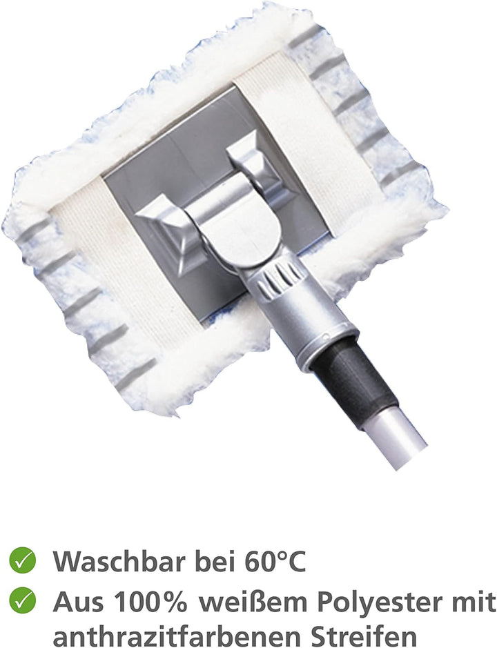 Maximex Microfaser-Ersatzbezug für Teleskop Bad- & Fliesen-Wischer Profi 2er Set, 12 x 16 cm, aus 10