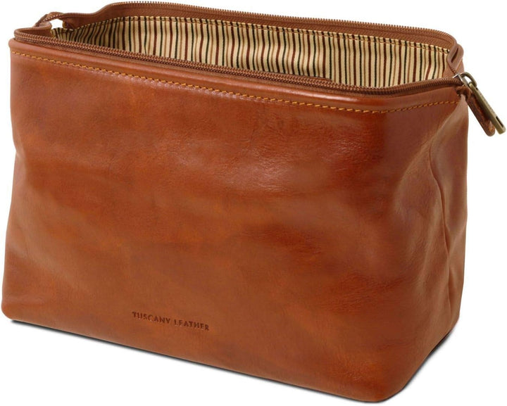 Tuscany Leather Smarty Reise - Kulturtasche aus Leder - Klein Honig, Honig