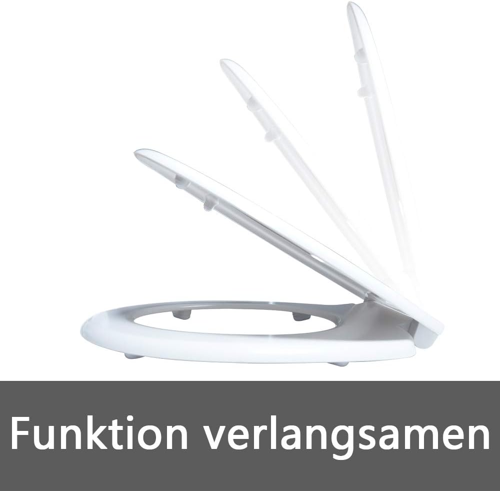 Aufun Toilettendeckel Absenkautomatik WC Sitz Klobrille mit Softclose Toilettensitz aus Hartplastik