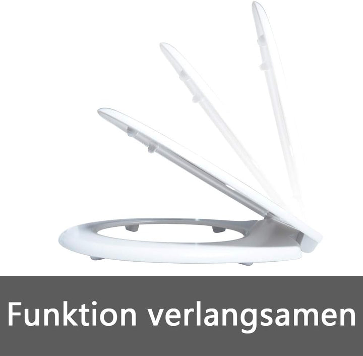 Aufun Toilettendeckel Absenkautomatik WC Sitz Klobrille mit Softclose Toilettensitz aus Hartplastik