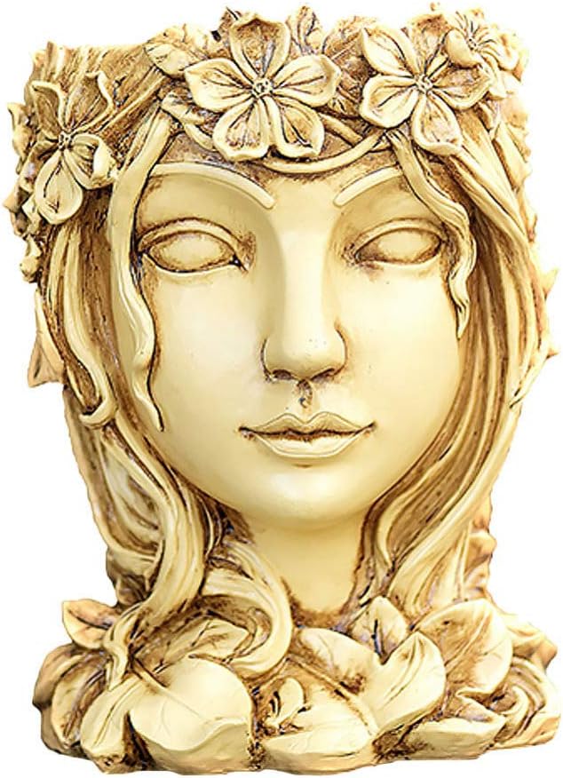 Happyyami 1stk Blumentopf Göttin Kopf Pflanzer Skulptur Blumenvase Pflanzgefäss Für Göttinnenstatuen