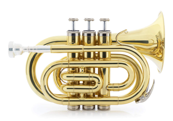 Classic Cantabile Brass TT-500 Bb-Taschentrompete Messing - Trompete im Taschenformat - Messing lack