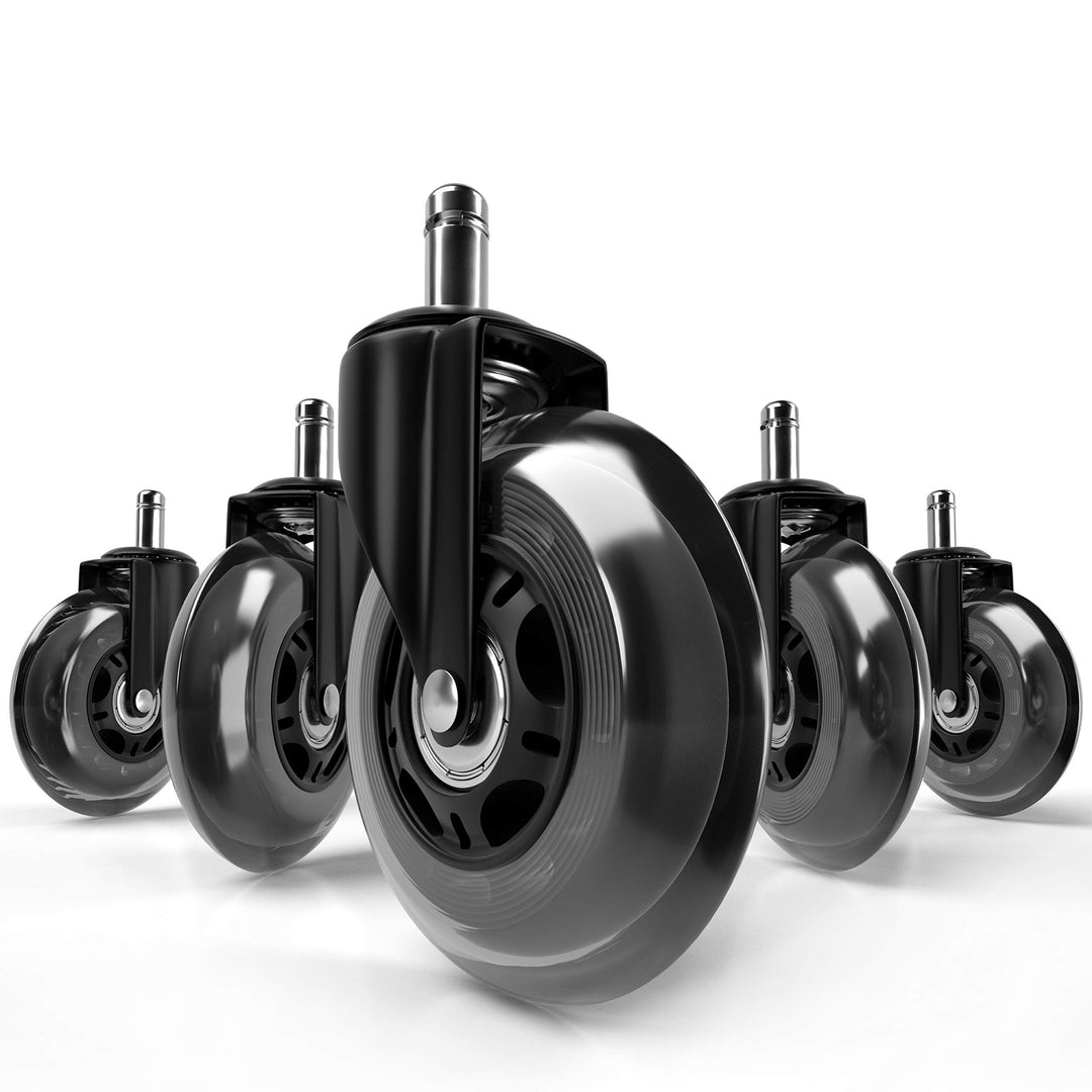 5x Bürostuhl Rollen 10mm leise & kratzerfrei - Universal Schreibtischstuhl Hartbodenrollen ideal für