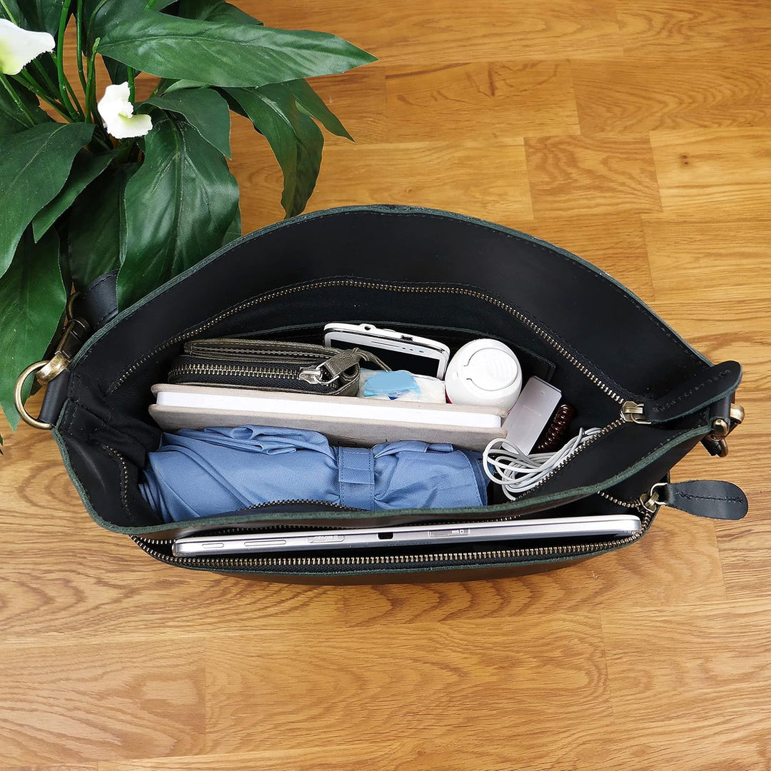 LECONI Umhängetasche für Damen Schultertasche Freizeittasche Damentasche Frauen Ledertasche Handtasc
