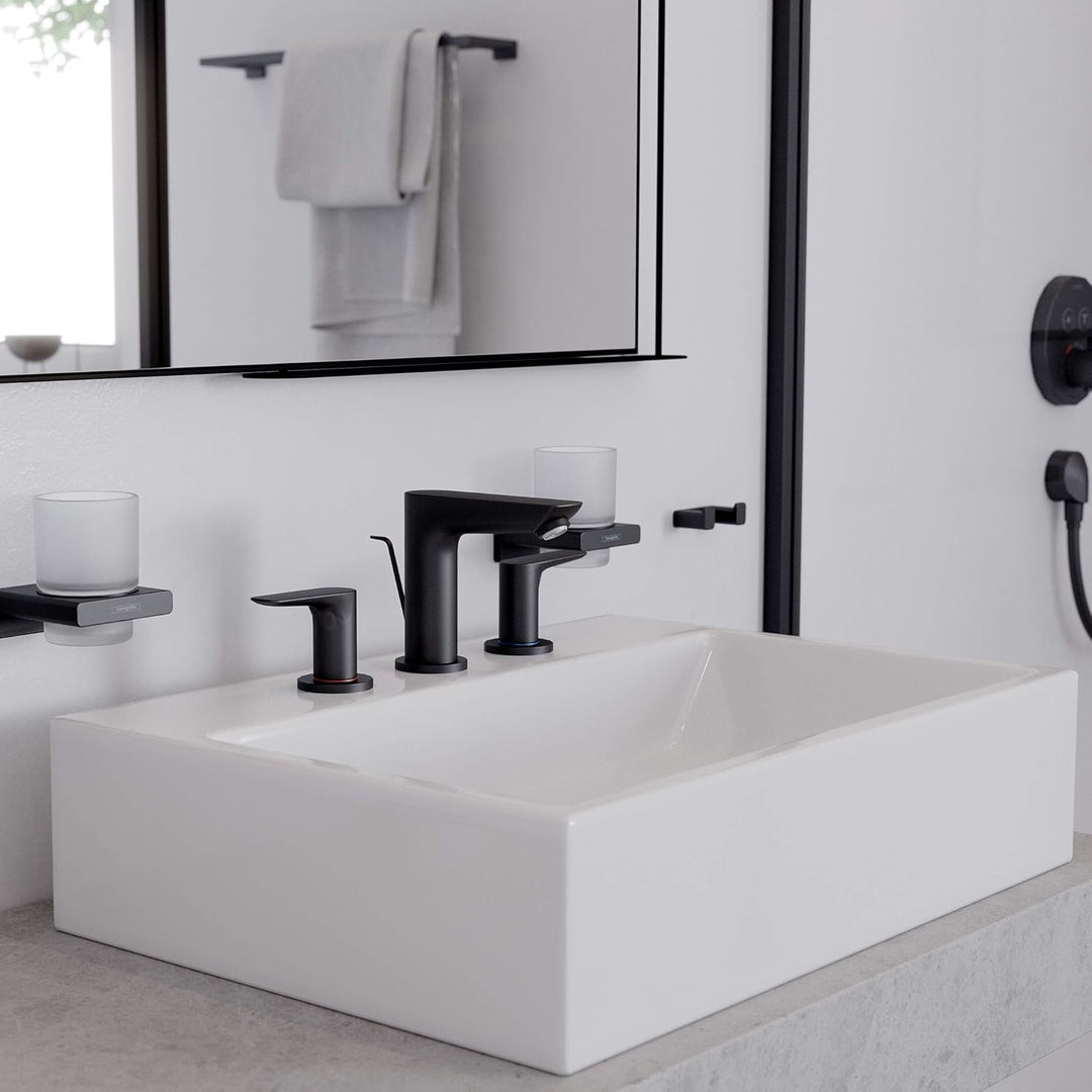 hansgrohe Wasserhahn Talis E 3-Loch Waschtischarmatur, Auslauf Höhe 150mm mit Zugstangen-Ablaufgarni