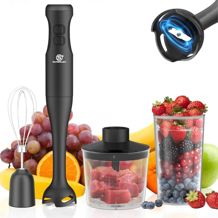 Stabmixer 4 in 1 Pürierstab Hand Blender Mixer Set Elektrische Zwei Geschwindigkeitsstufen Mit Mixst