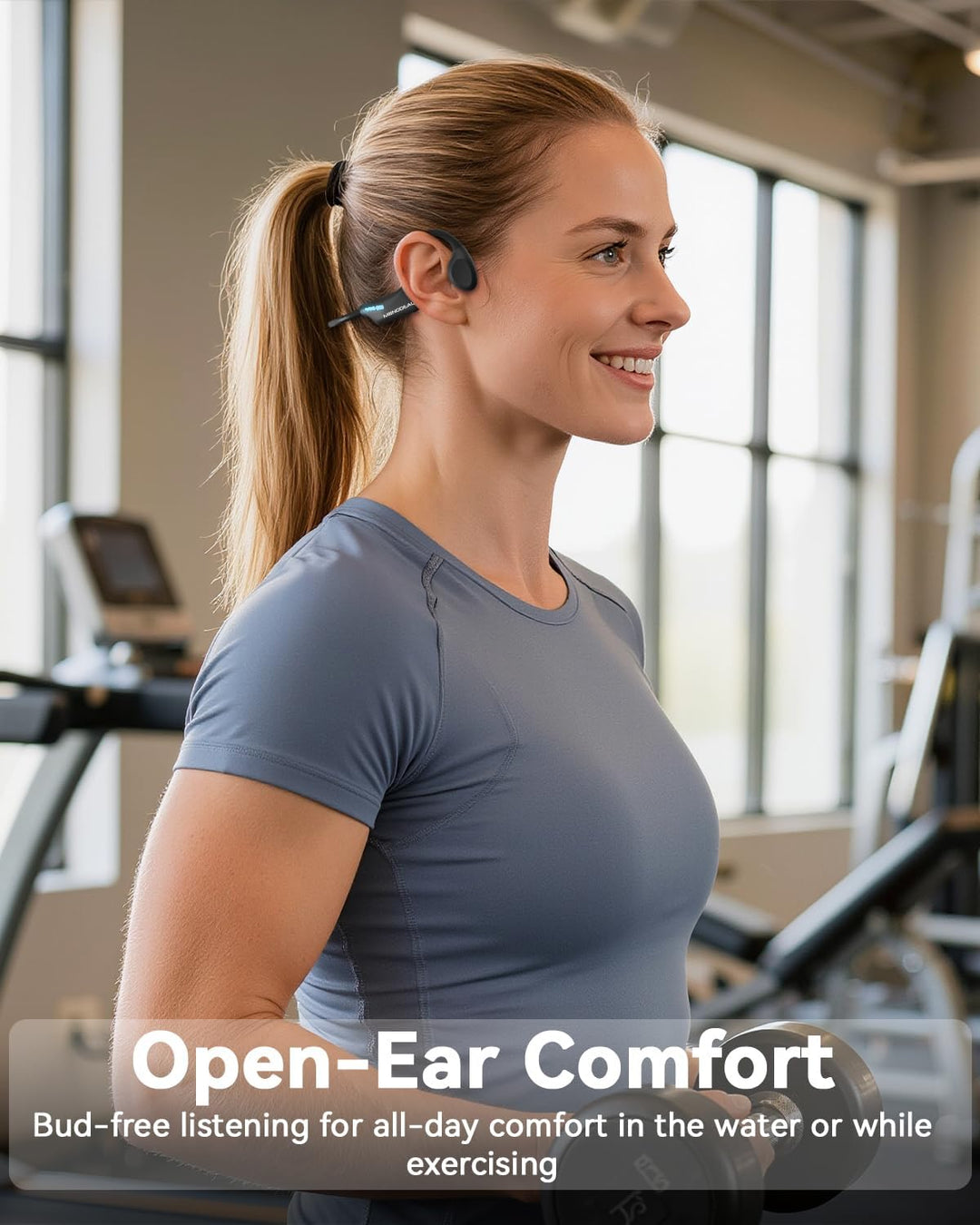 MONODEAL Knochenschall Kopfhörer Schwimmen Bluetooth 6.0 IPX8 Unterwasser 32G MP3 Open-Ear Bone Cond