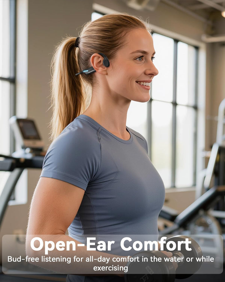 MONODEAL Knochenschall Kopfhörer Schwimmen Bluetooth 6.0 IPX8 Unterwasser 32G MP3 Open-Ear Bone Cond