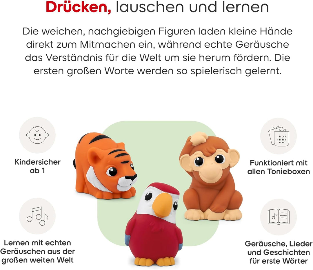 tonies Hörfigur für Toniebox, My First Dschungel Set, Dschungeltiere entdecken für Kinder ab 1 Jahr,