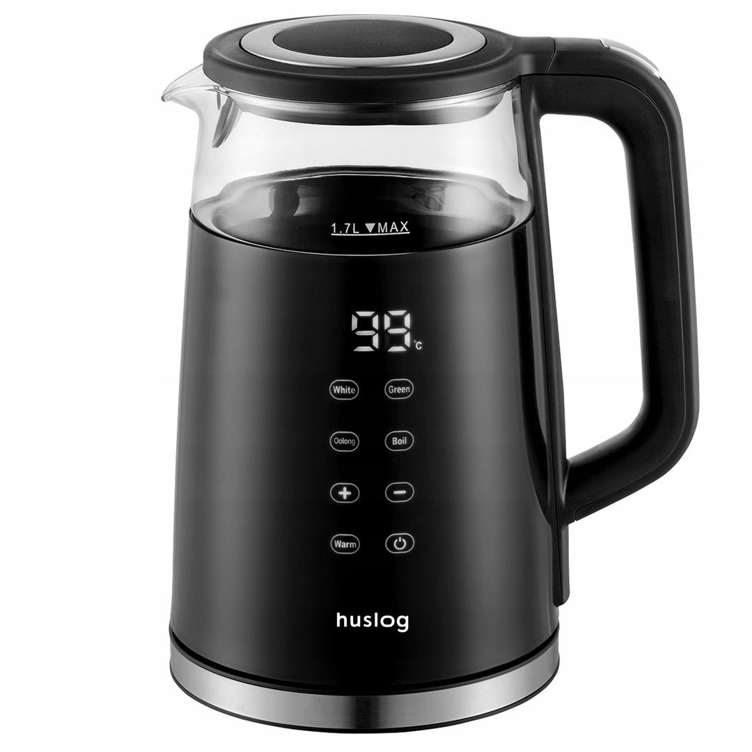 Elektrischer Wasserkocher mit Temperaturanzeige Glas 1,7L 2200W Touchscreen-Bedienfeld Warmhaltefunk