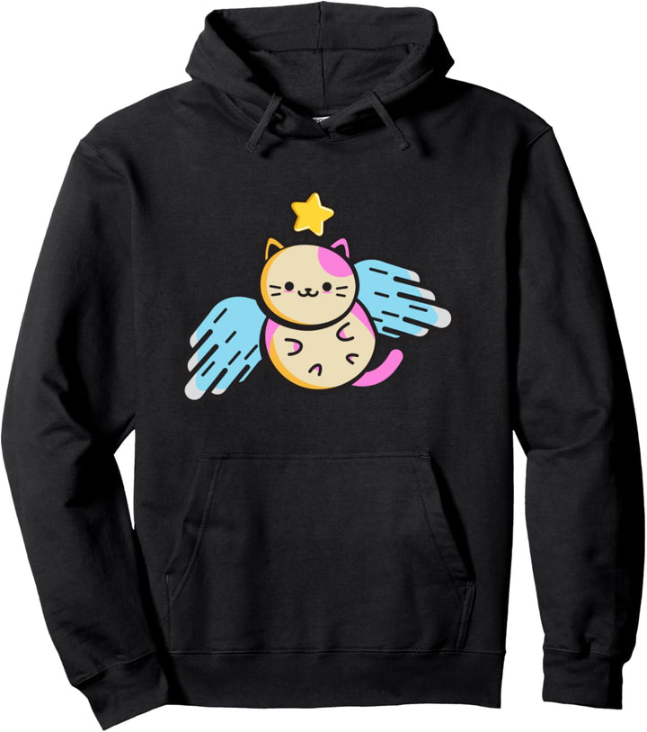 Kawaii Katze Flügel Stern Cat Japan Anime Geschenk Kawaii Pullover Hoodie