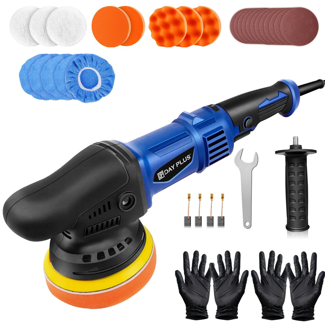 920W Poliermaschine Auto Doppelte Aktion, 6 Variable Geschwindigkeit 2800-5800RPM, 32 tlg, Durchmess