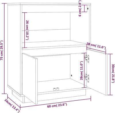 FIRBNUS Aufbewahrungsschrank 60x34x75 cm Bücherschranks Beistellschrank Beistelltisch Badezimmerschr