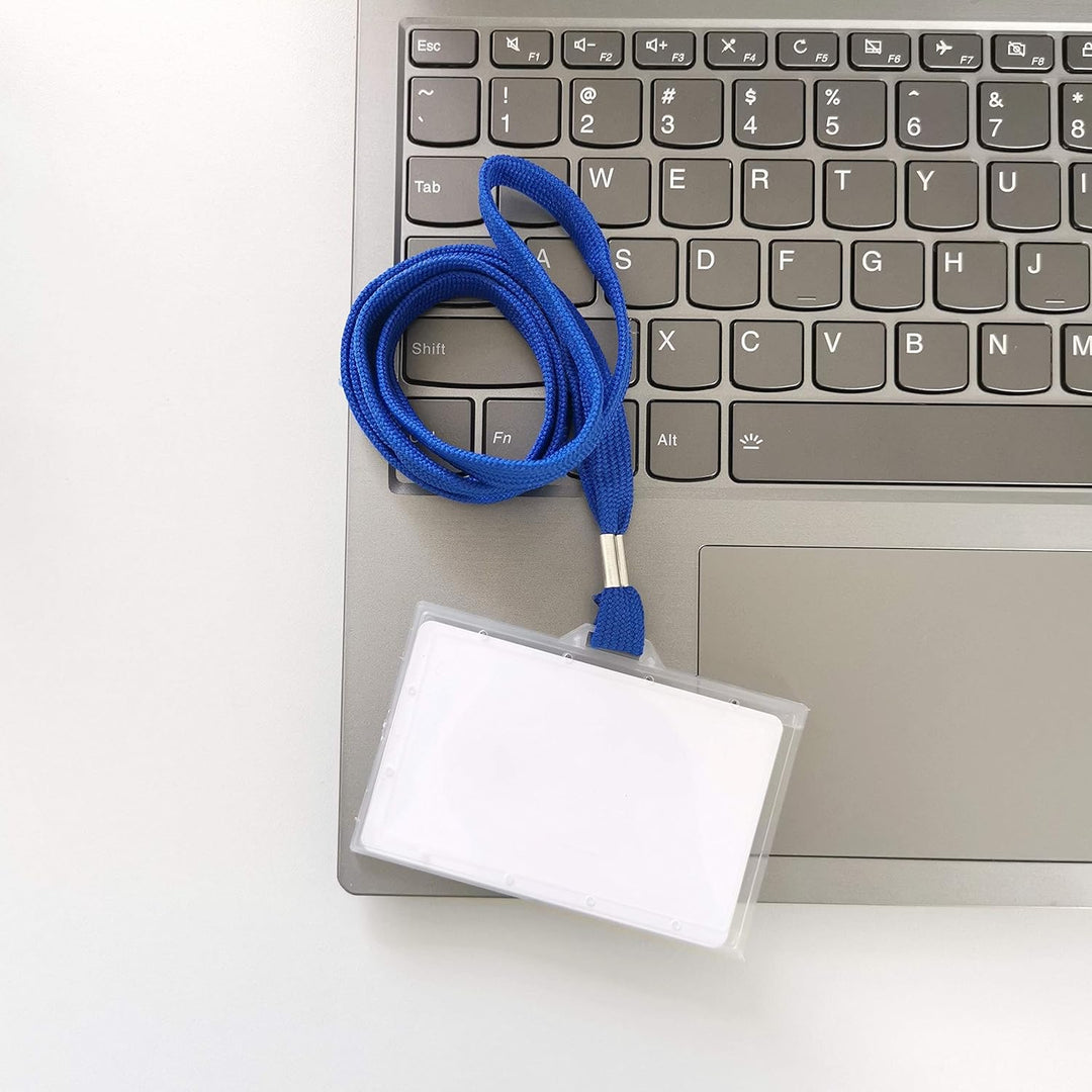 D.RECT 50Set Namensschilder mit Band Kartenhülle Ausweishalter für Business, Ausstellung, Büro, Schu