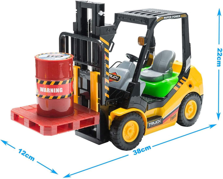 GOODS+GADGETS Ferngesteuerter RC Gabelstapler 1:10 R/C Modellbau Stapler Hoch-Hubwagen Funk Spielzeu