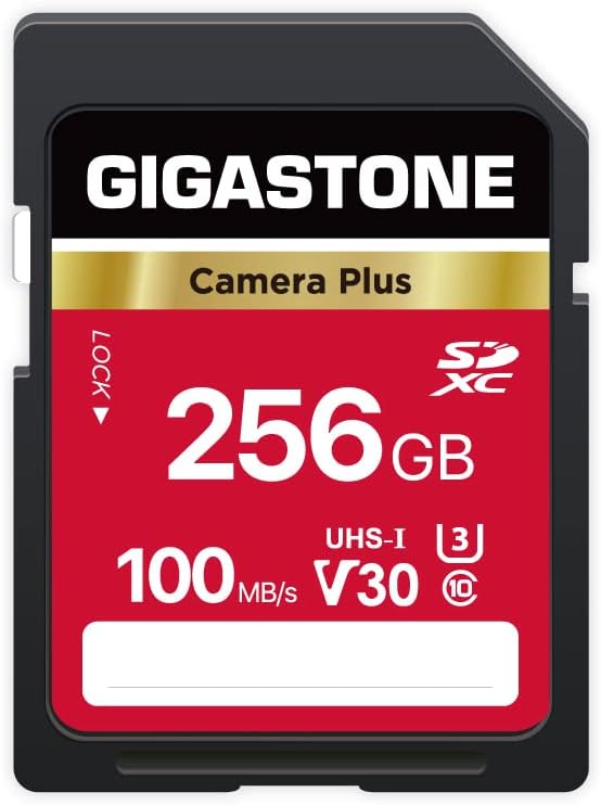 Gigastone Kamera Plus 256GB SDXC Speicherkarte bis zu 100 MB/s für Digitalkameras Canon Sony Nikon O
