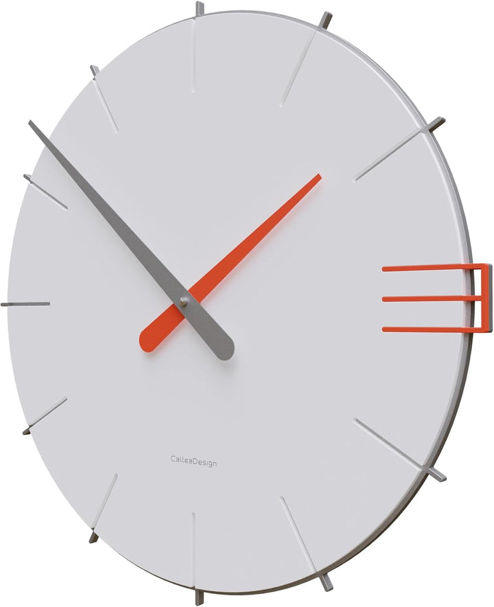 CalleaDesign 42 cm Mike weisse Wanduhr, Weiss