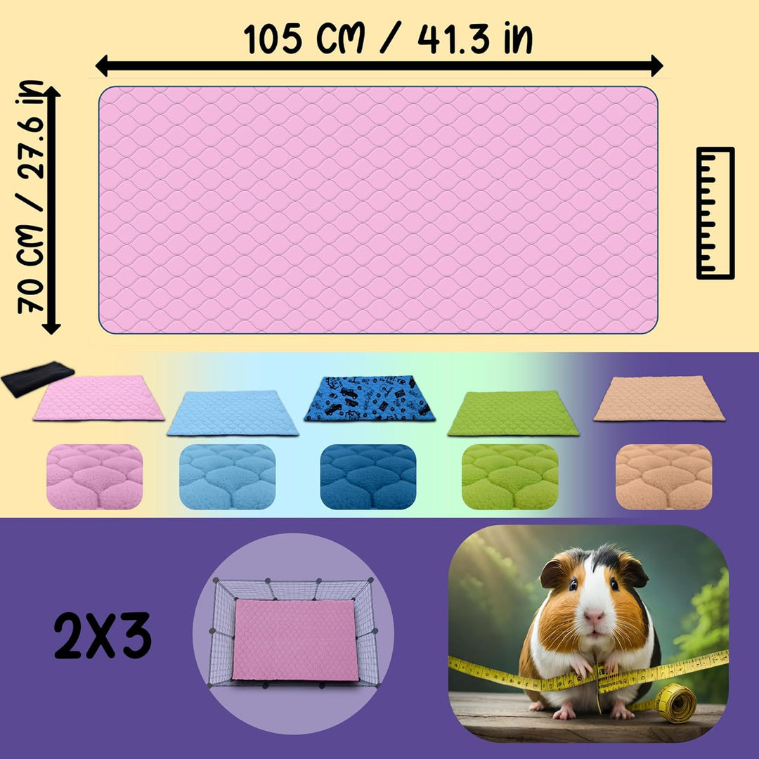 NEO SOLVO Käfigeinlage für Kaninchen und Meerschweinchen mit Abnehmbarer Fleece-Tunneldecke - perfek