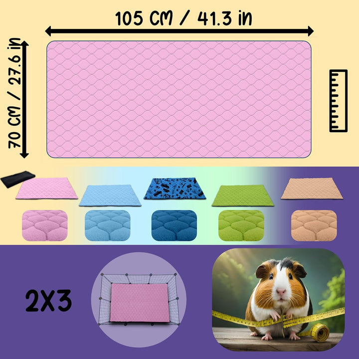 NEO SOLVO Käfigeinlage für Kaninchen und Meerschweinchen mit Abnehmbarer Fleece-Tunneldecke - perfek