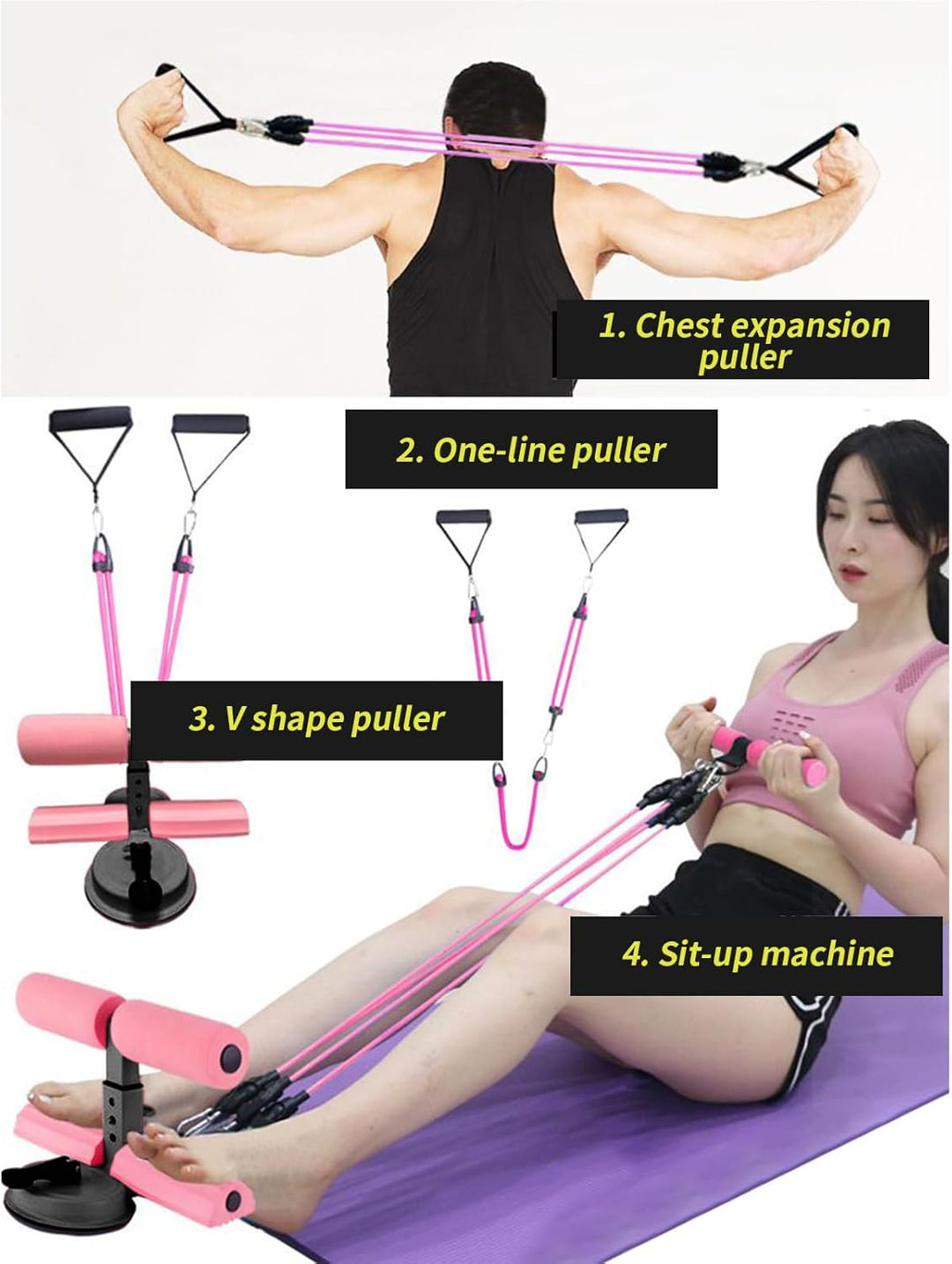 Situp, Bauchtrainingsassistent, Suction Foot Support, 7,87 Zoll (7,87 Zoll), verstellbar, Height Tra