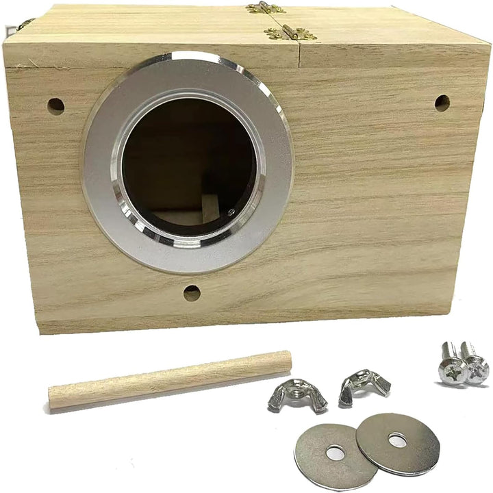 Massivholz Papagei Zucht Box Wellensittich Holz Zuchtbox Vogelzuchtbox Wellensittichhaus Sittich Nis