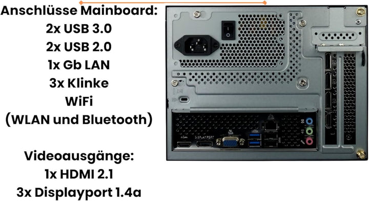 DeskMeet-PC Intel Core i9-14900 (5,8 GHz Turbo) Nvidia RTX 4060 Ti 8GB GDDR6 64GB DDR4 RAM 2TB M.2 S