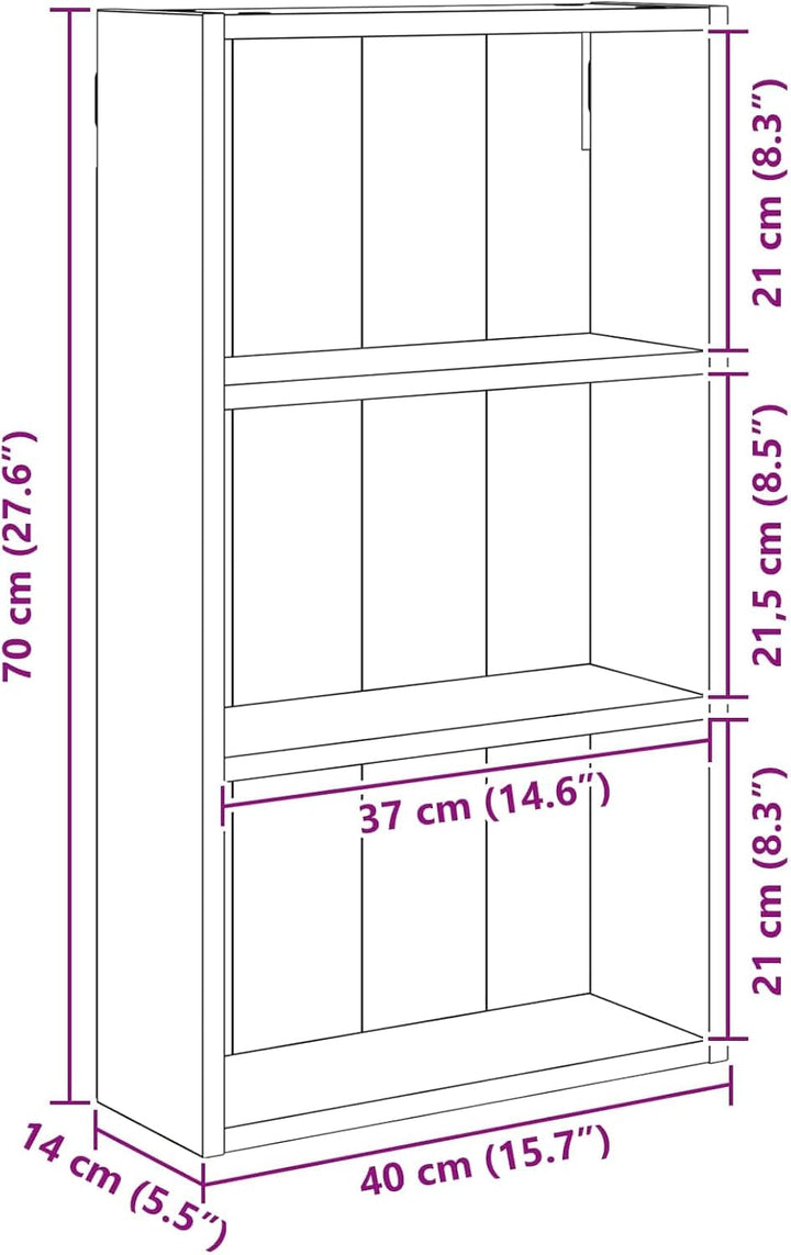 vidaXL Badezimmer-Wandschrank Kunsthandwerk Eiche 40 x 14 x 70 cm, Moderner Badschrank, rechteckiges