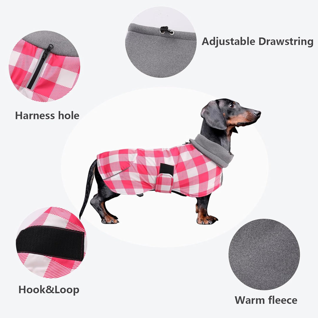 MOREZI Hundejacke ist eine wasserdichte, mit Fleece gefütterte Hundewinterjacke mit verstellbarem Gü