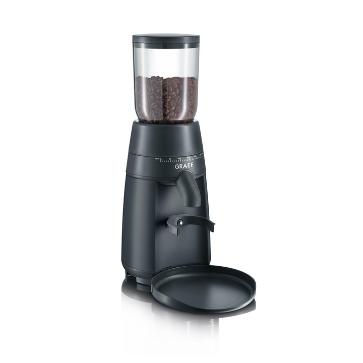GRAEF Kaffeemühle CM702, Kegelmahlwerk aus Edelstahl, 24 Mahlgradeinstellungen, abnehmbarer 250g Kaf