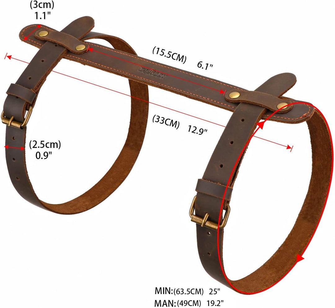 Tourbn Tourbon 2 x Leder-Picknickdecken-Tragegurt für Camping, Festivals, Motorrad, Bettrollengurt,