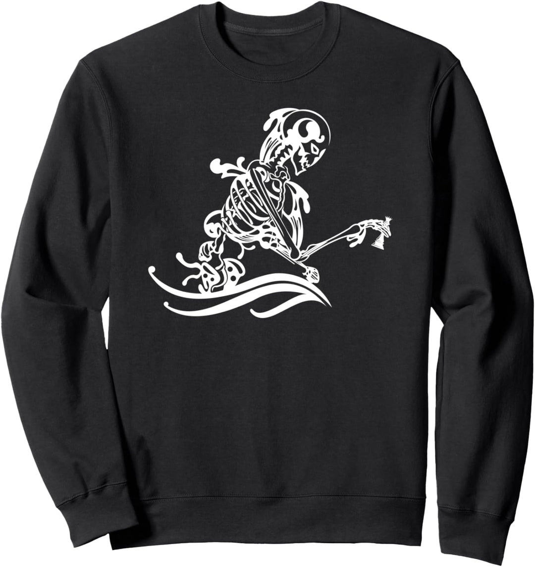 Schachspieler Skelett König Schach Sweatshirt