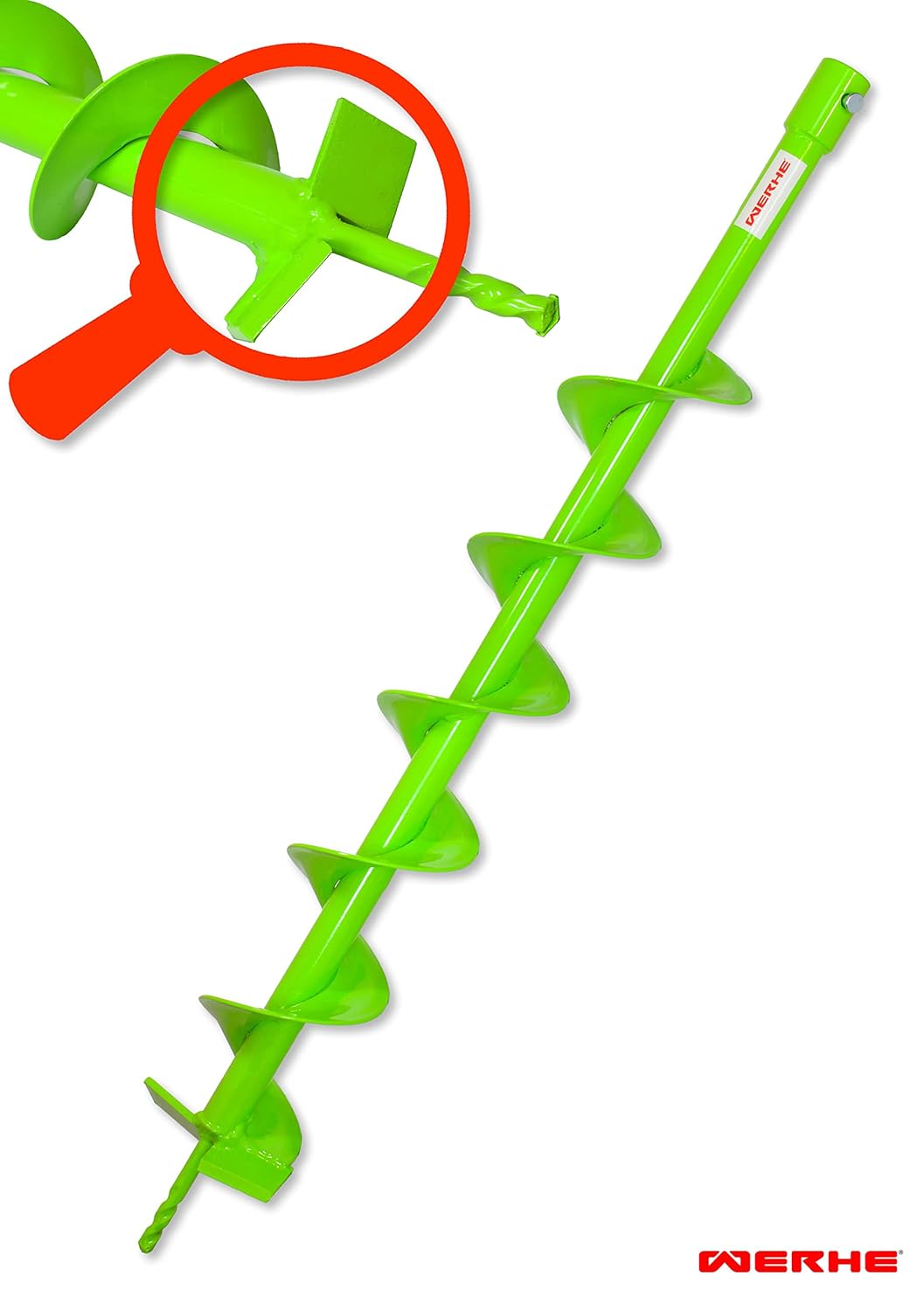 WERHE Profi Bohrer für Erdbohrer 100 mm Pfahlbohrer Brunnenbohrer präzise Bohrspitze