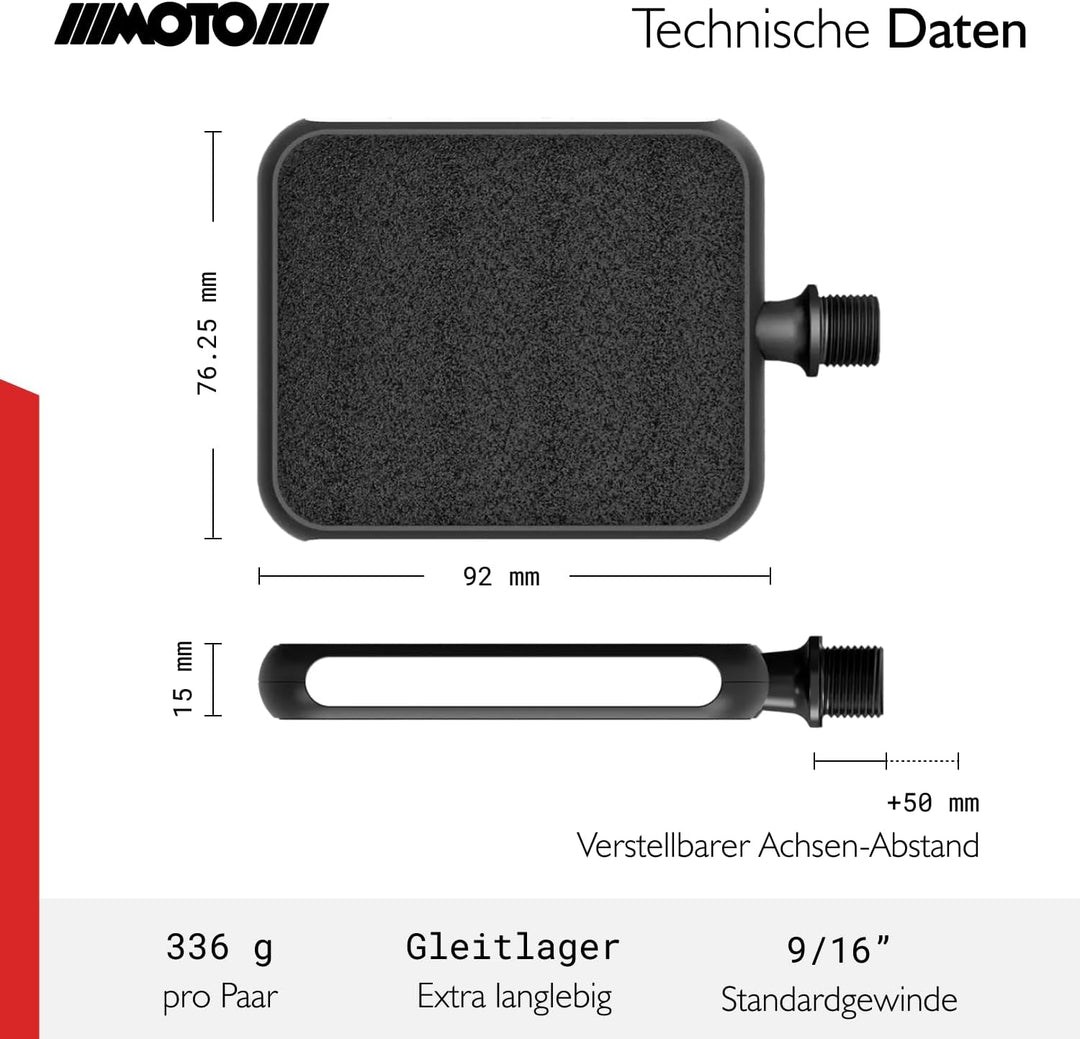 MOTOBICYCLES Plattform Pedale Urban Reflex, City Pedale Mit Verstellbaren Pedal-Breiten, Mit Bunten