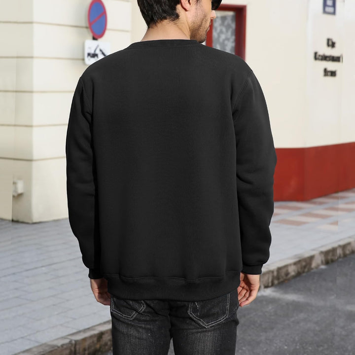 PASUDA Herren Sweatshirt Winter Warm Fleece Pullover Herren Langarm Pulli mit Rundhalsausschnitt Bas