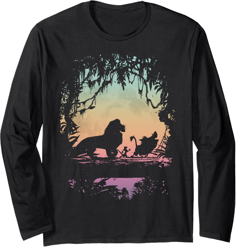 Disney The Lion King Group Shot Jungle Silhouette Langarmshirt