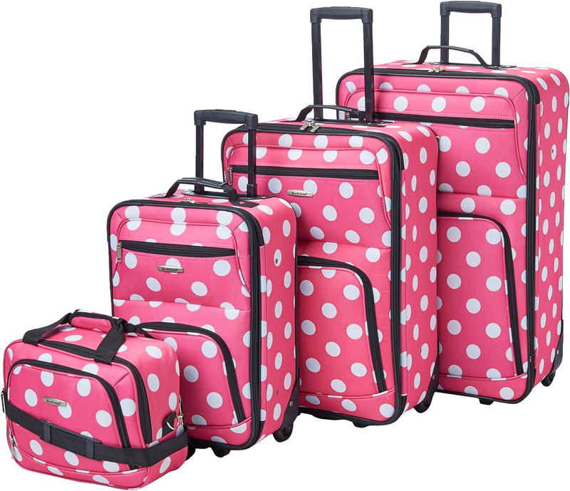 Rockland Polka Softside Aufrechtes Gepäck-Set, Pinke Punkte, Einheitsgrösse, Polka Softside Aufrecht