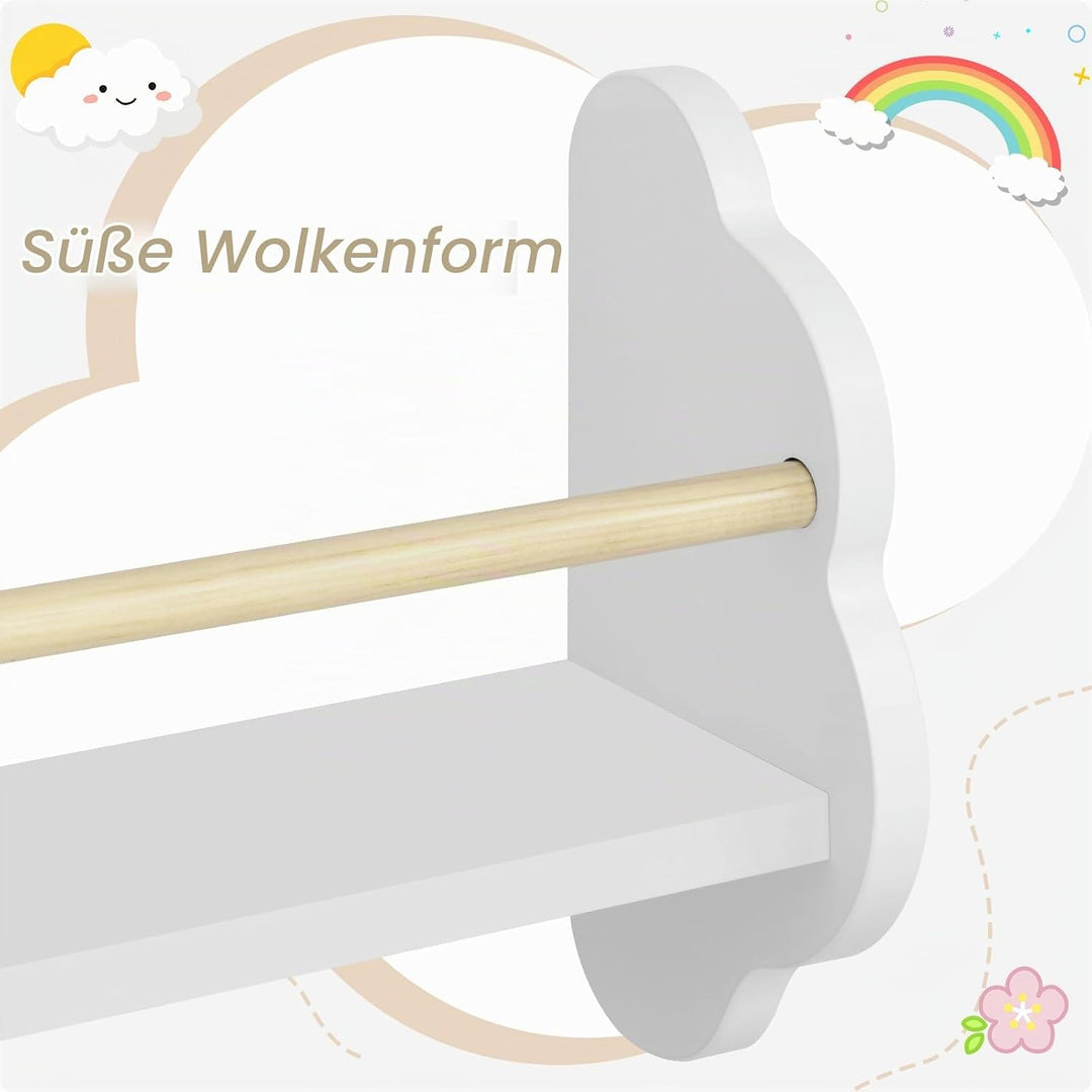WOLTU Bücherregal Kinder Wand 3er Set, Wandregal Kinderzimmer, Kinderregal für Buchaufbewahrung, aus